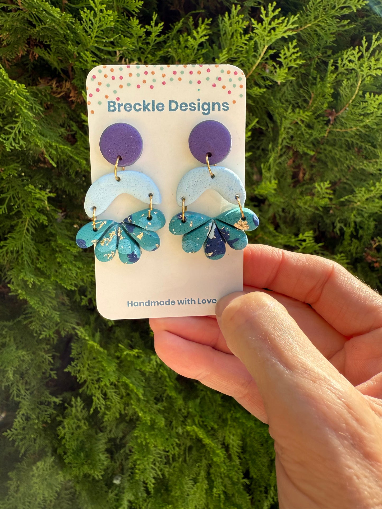 Lucy Dangle Earrings - Autumn Days - Purple Stud