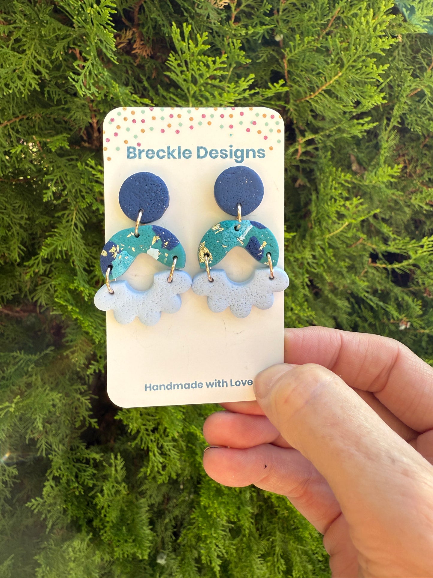 Lucy Dangle Earrings - Autumn Days - Navy Stud