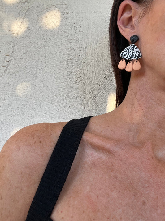 Ruby Dangle Earrings - Monochrome Blush - Orange Drops