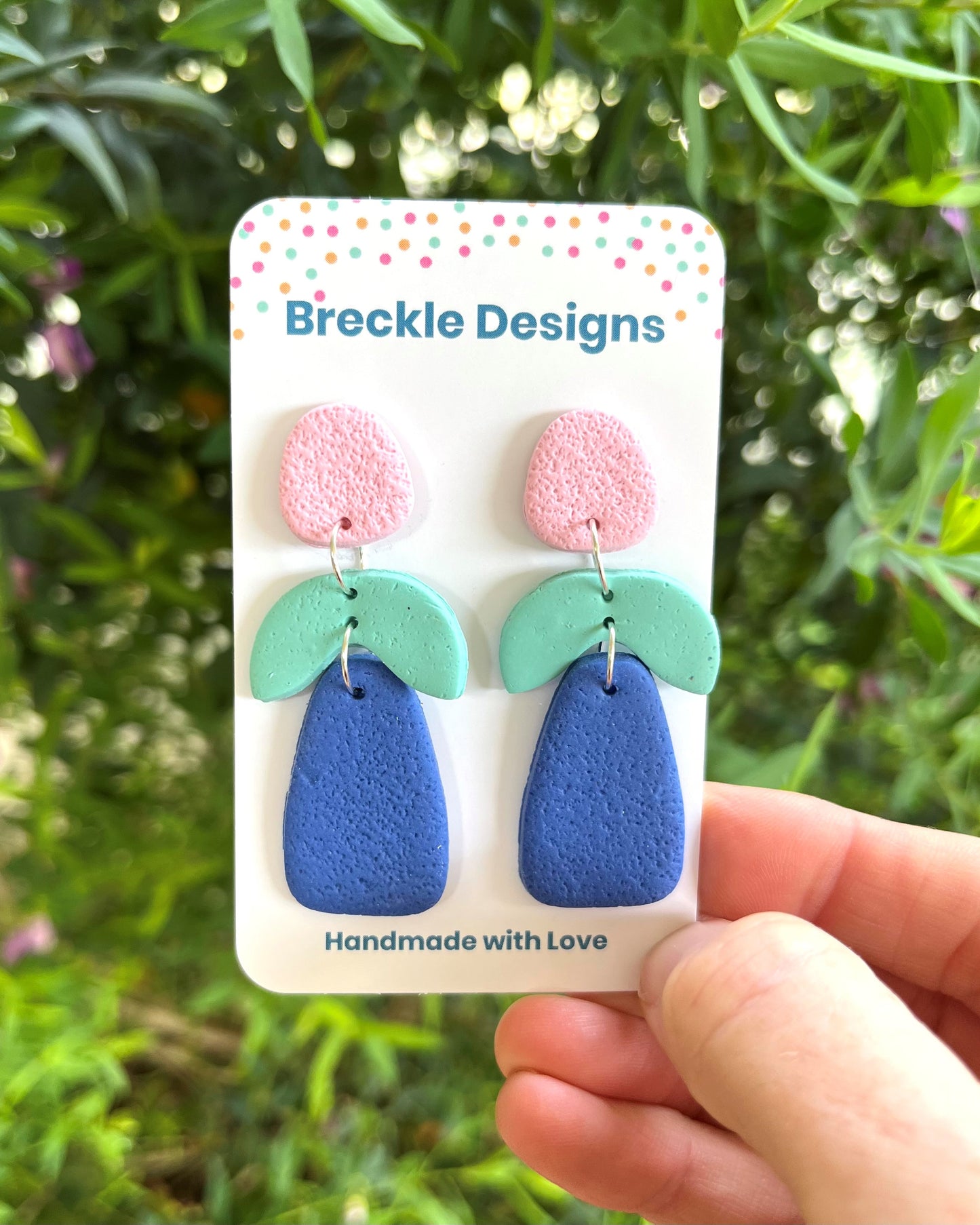 Ivy Dangles - Pink, Light Green and Blue