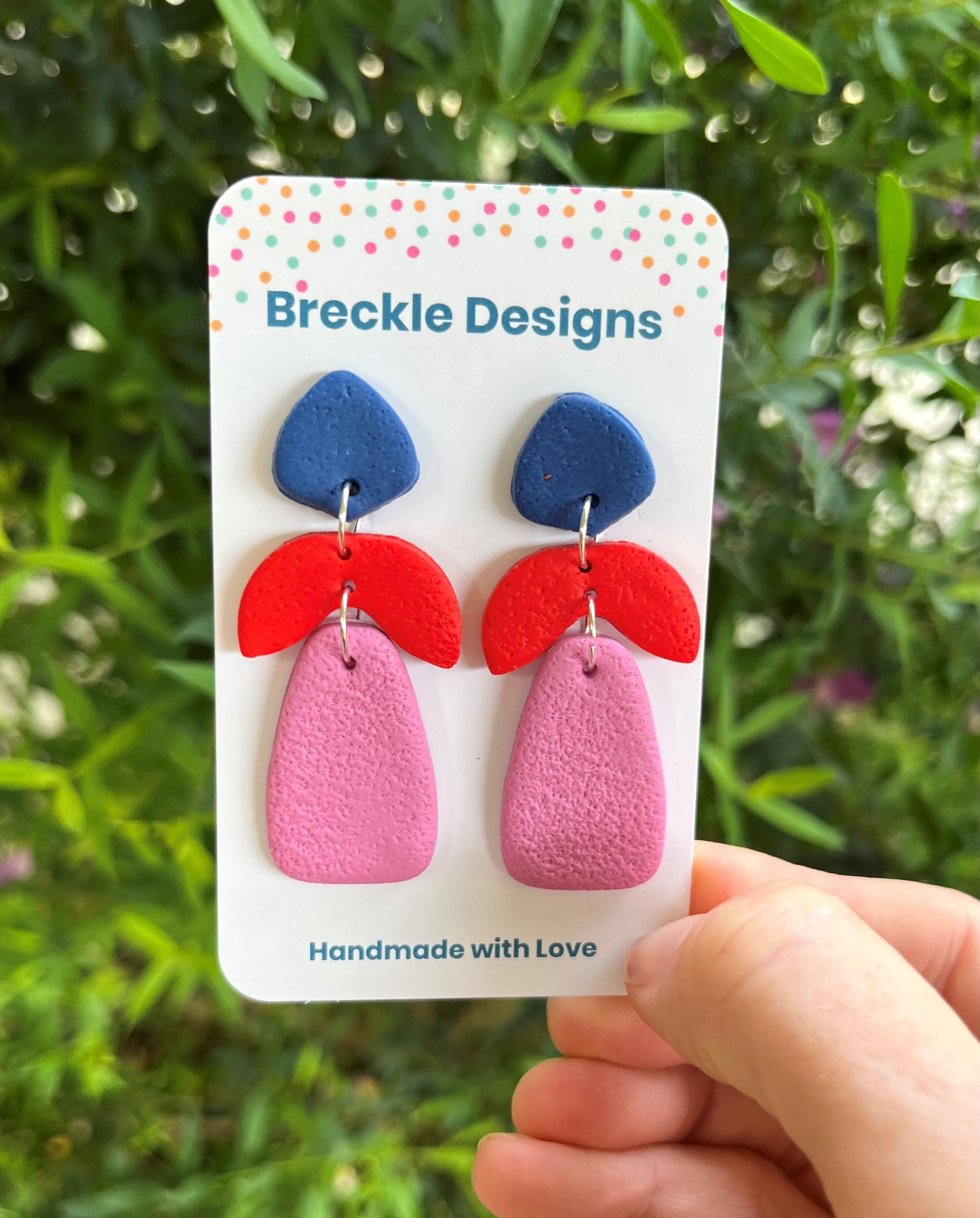 Ivy Dangles - Blue, Red and Pink