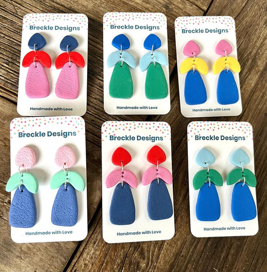 Ivy Dangles - Pink, Light Green and Blue