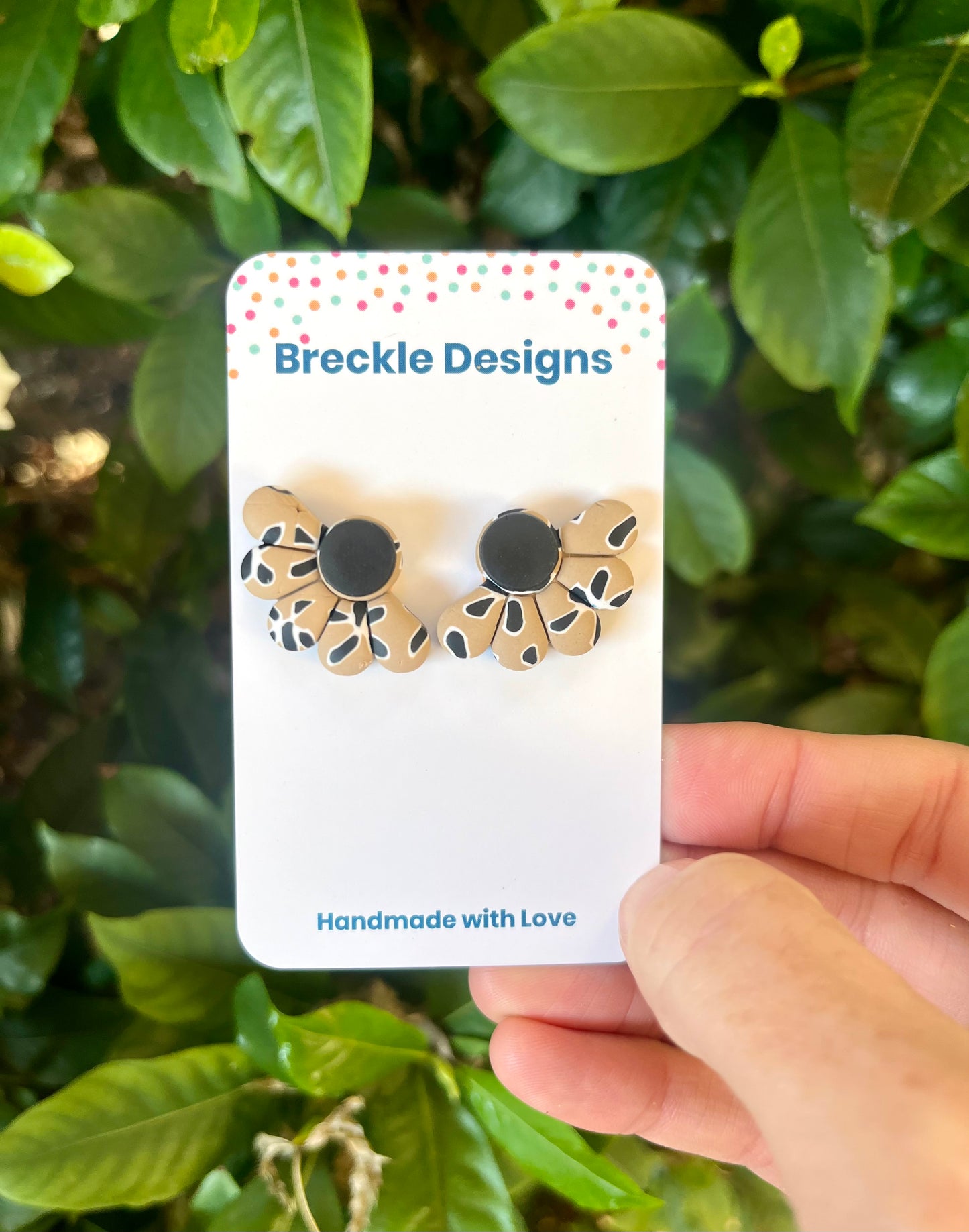 Half Flower Statement Studs - Neutral Nights