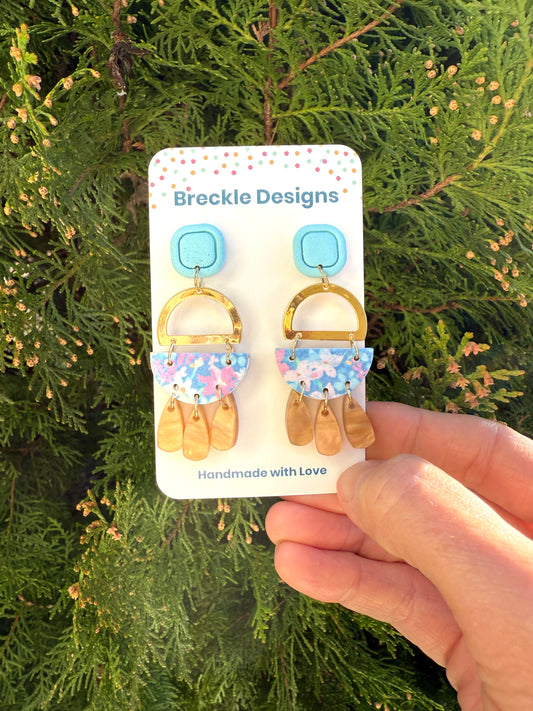 Sienna Dangles (Aqua Top) - Spring Garden