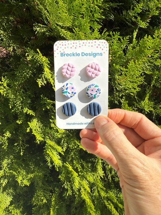 3 pack of studs - assorted