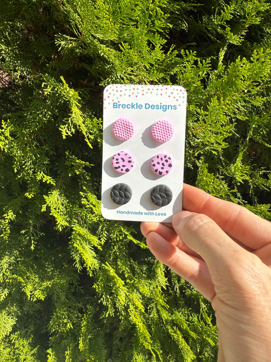 3 pack of studs - assorted