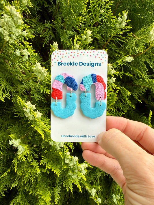 Ady - Large Statement Studs - Electric Blues