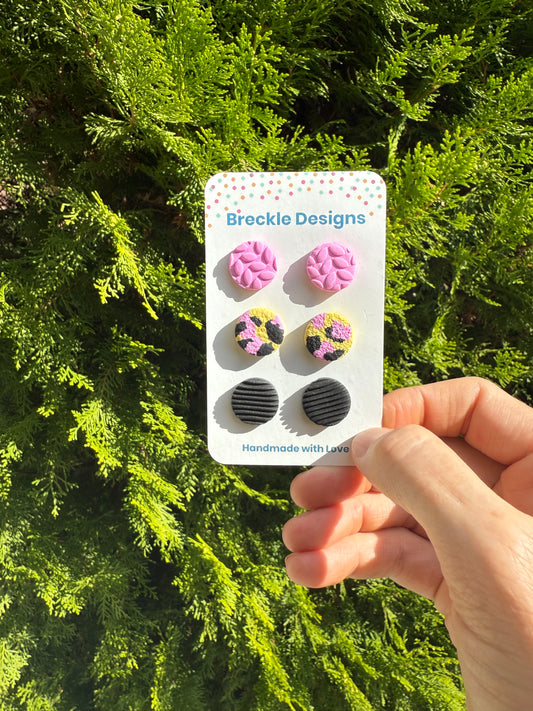 3 pack of studs - assorted