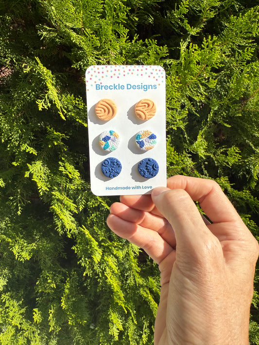 3 pack of studs - assorted