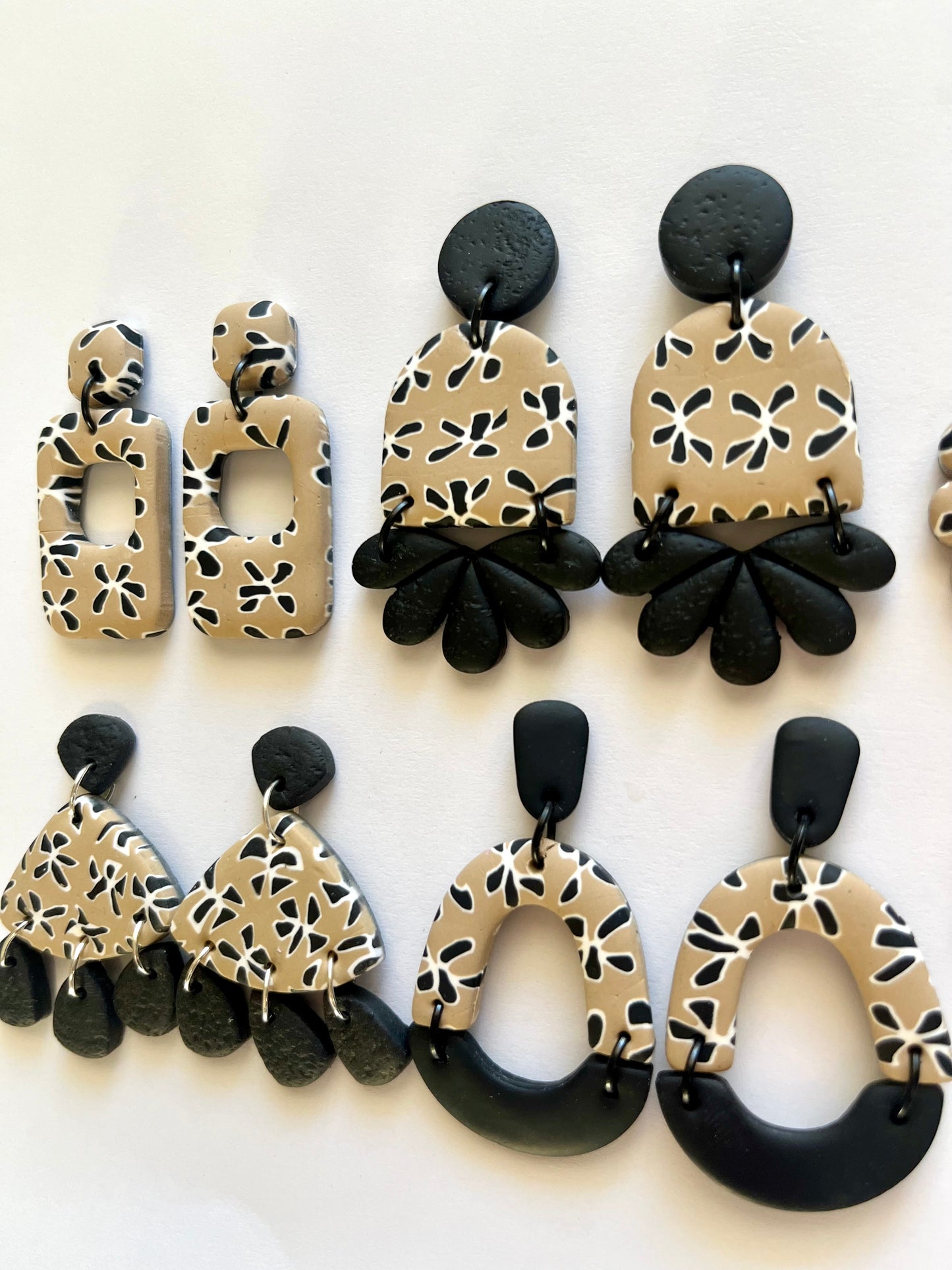 Half Flower Statement Studs - Neutral Nights