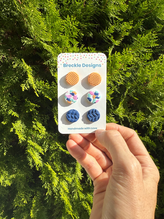 3 pack of studs - assorted